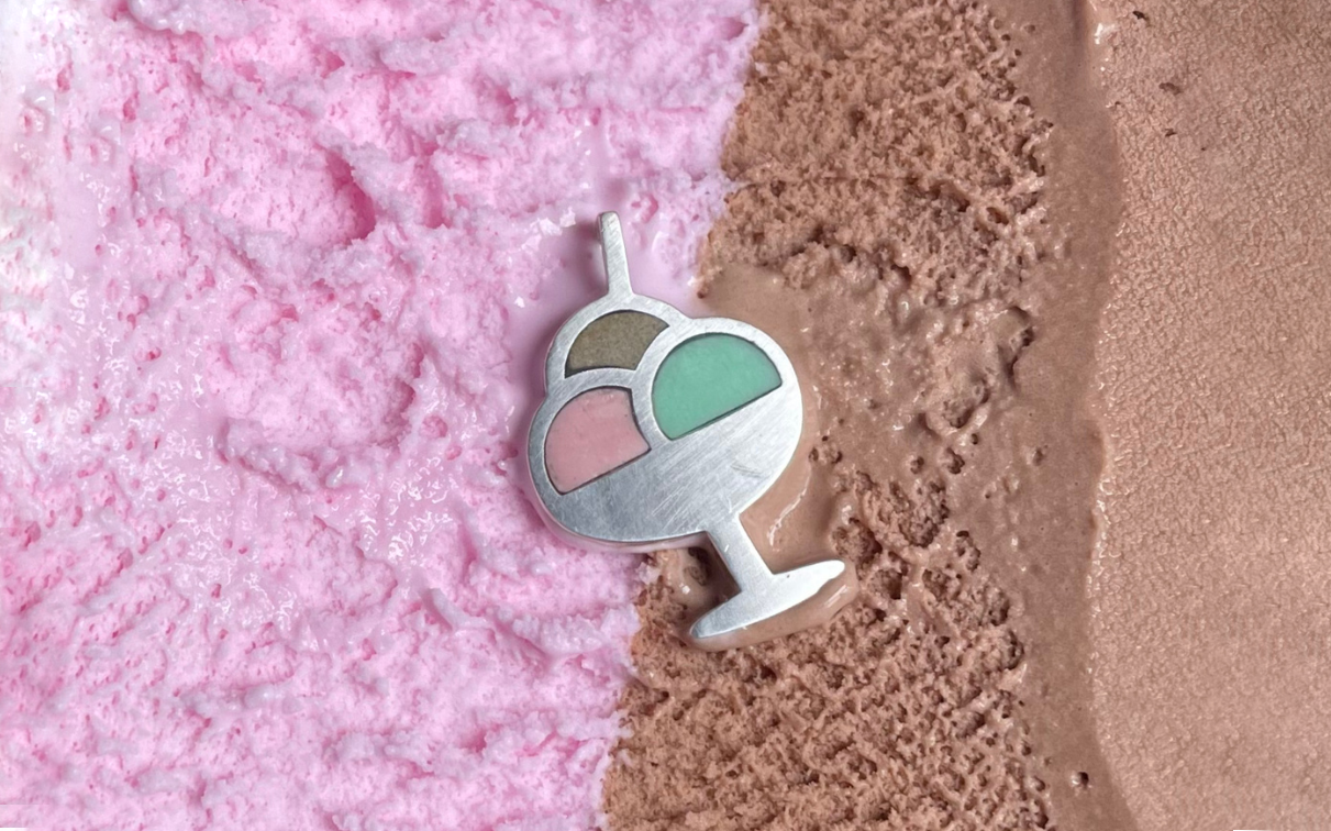 gelato charm on an ice cream background