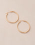 gold hoops on neutral background