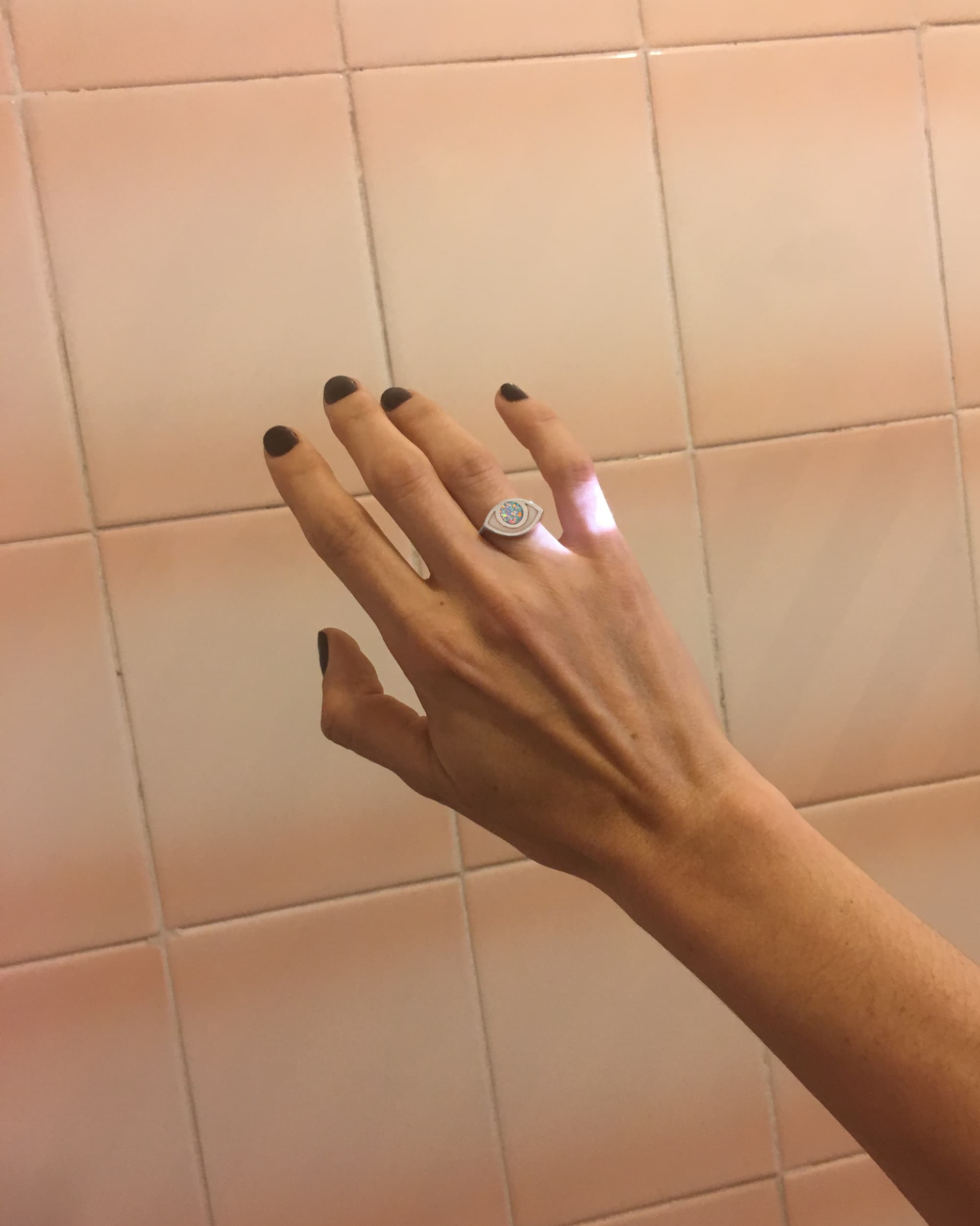 Anillo Third Eye - Porcelana - Oro amarillo de 14 quilates