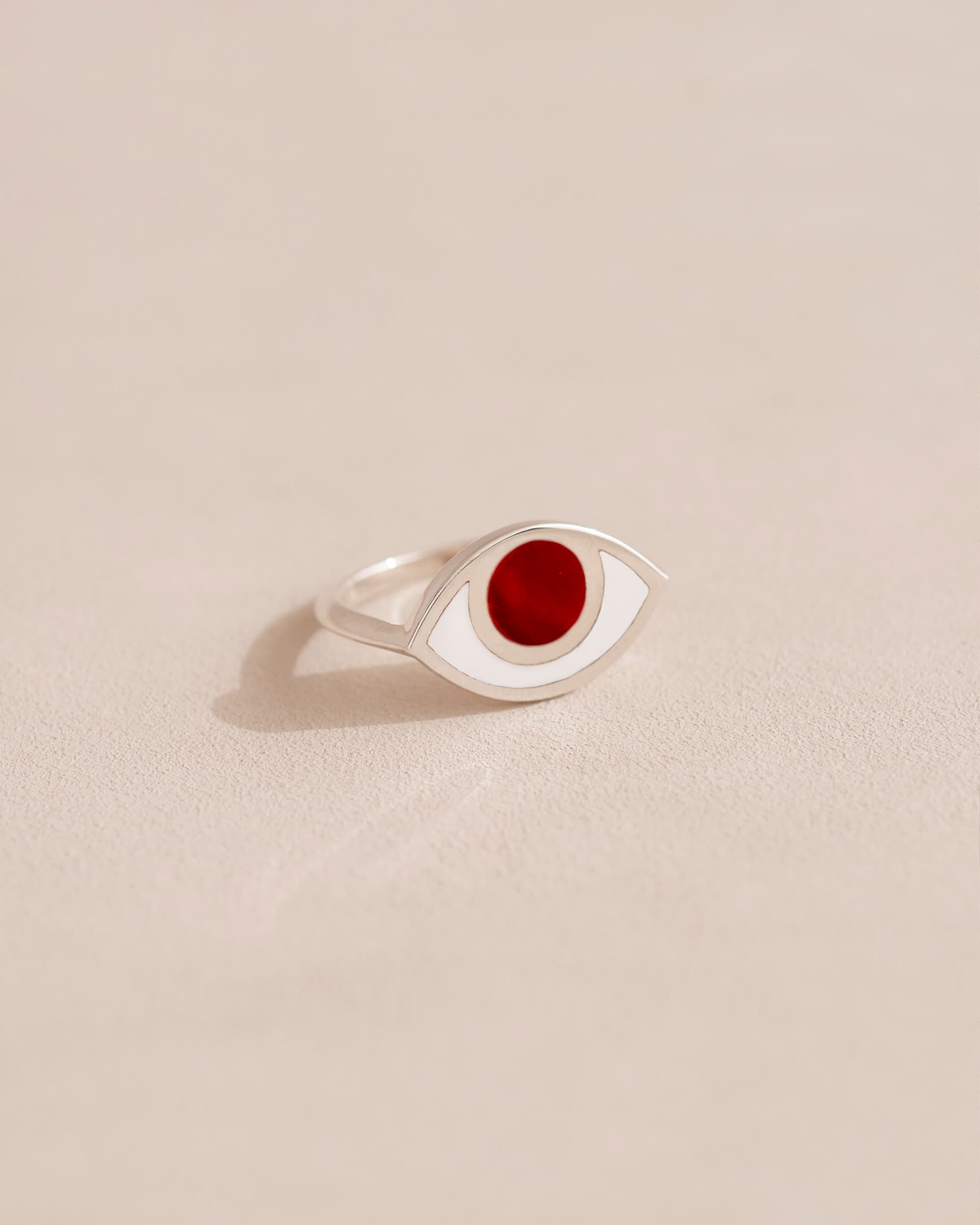 Anillo Third Eye - Porcelana - Oro amarillo de 14 quilates