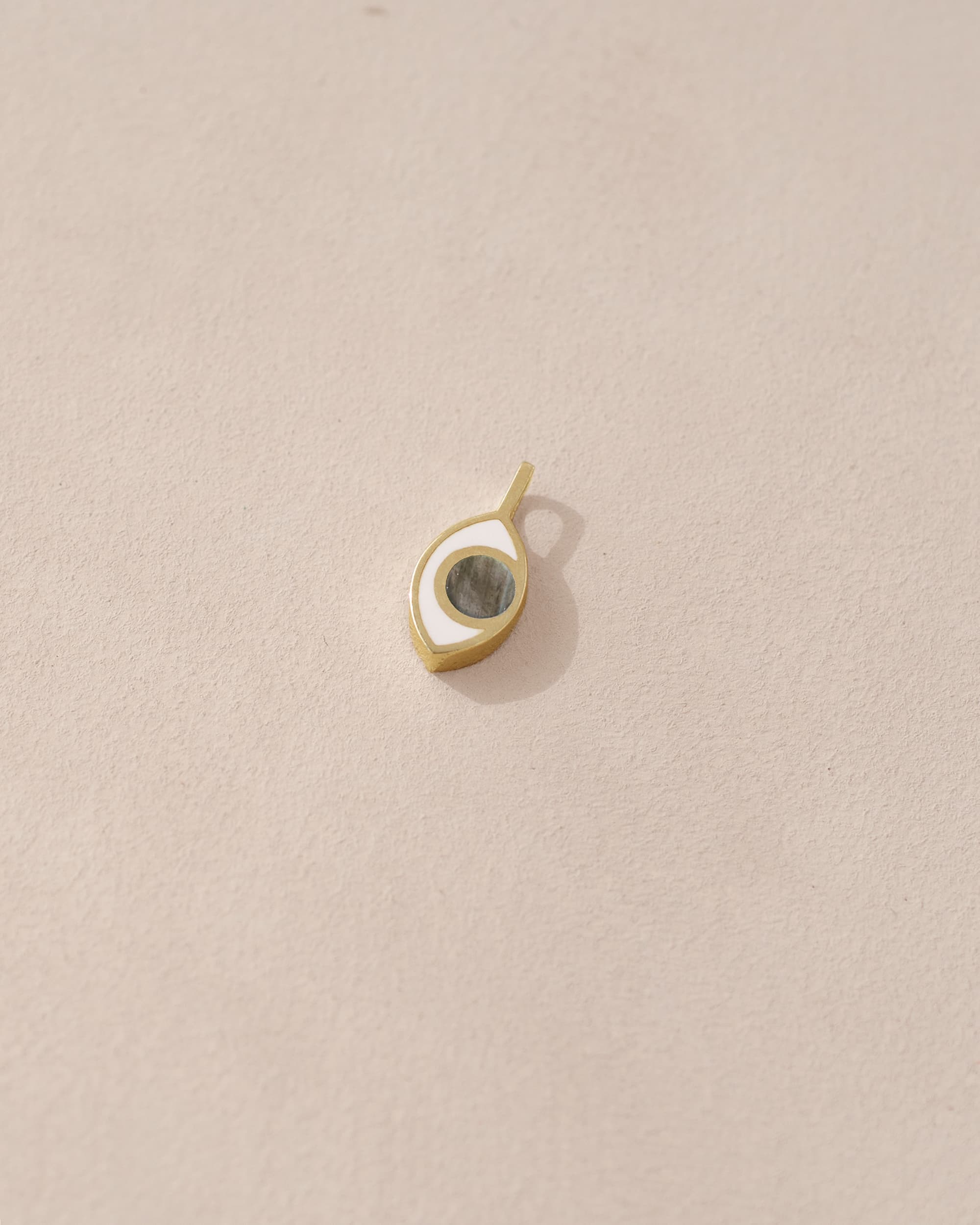 Third Eye charm - Labradorite - 14K Yellow Gold