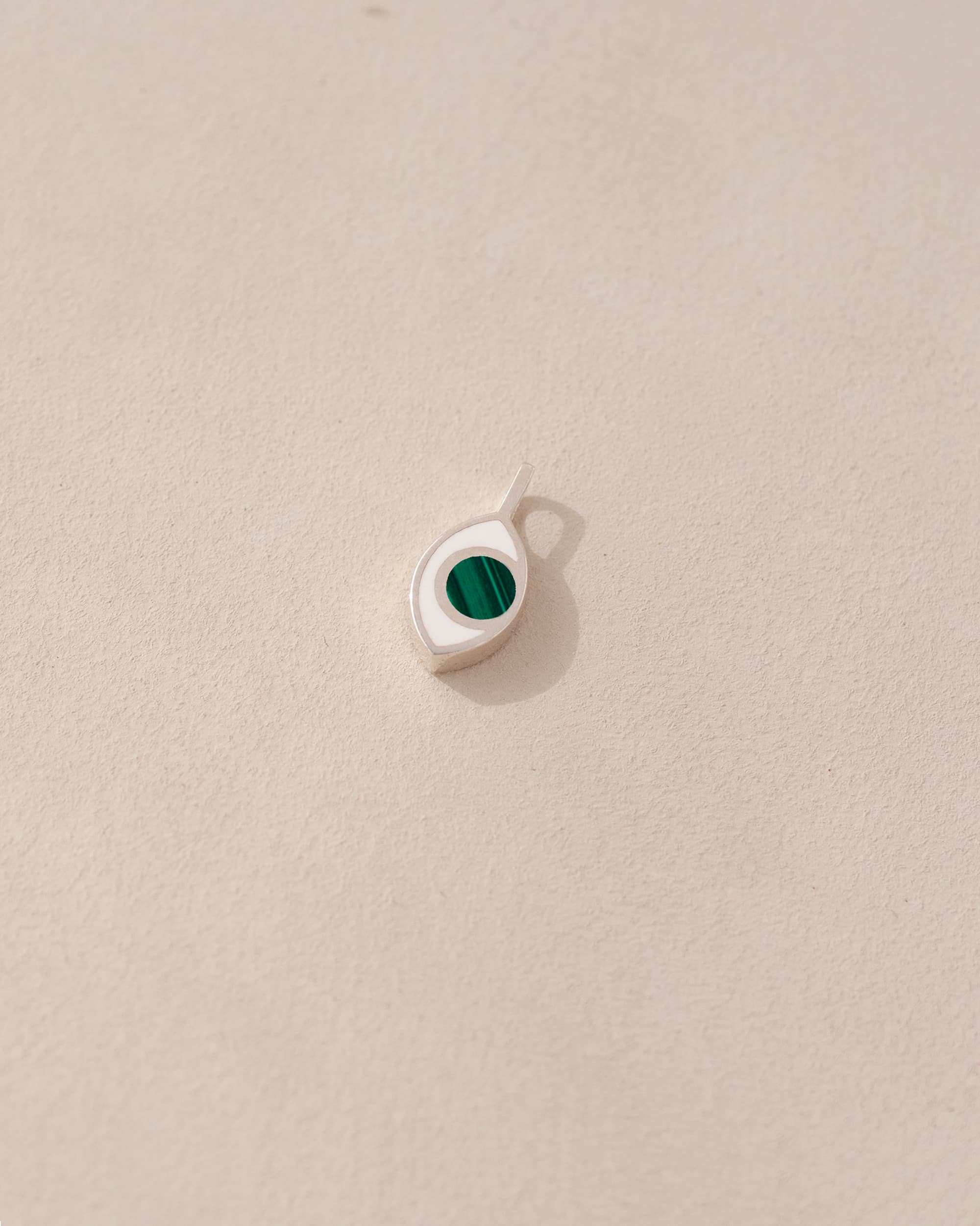 Third Eye charm - Malachite - Silver