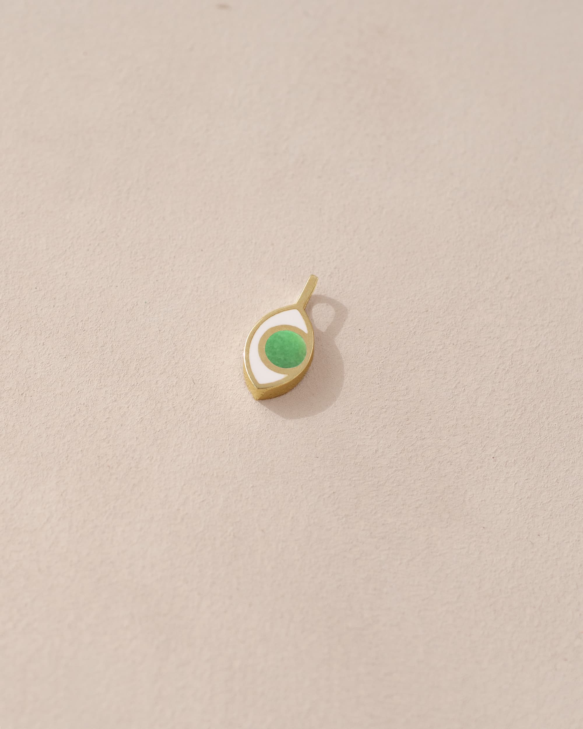 Third Eye charm - Variscite - 14K Yellow Gold