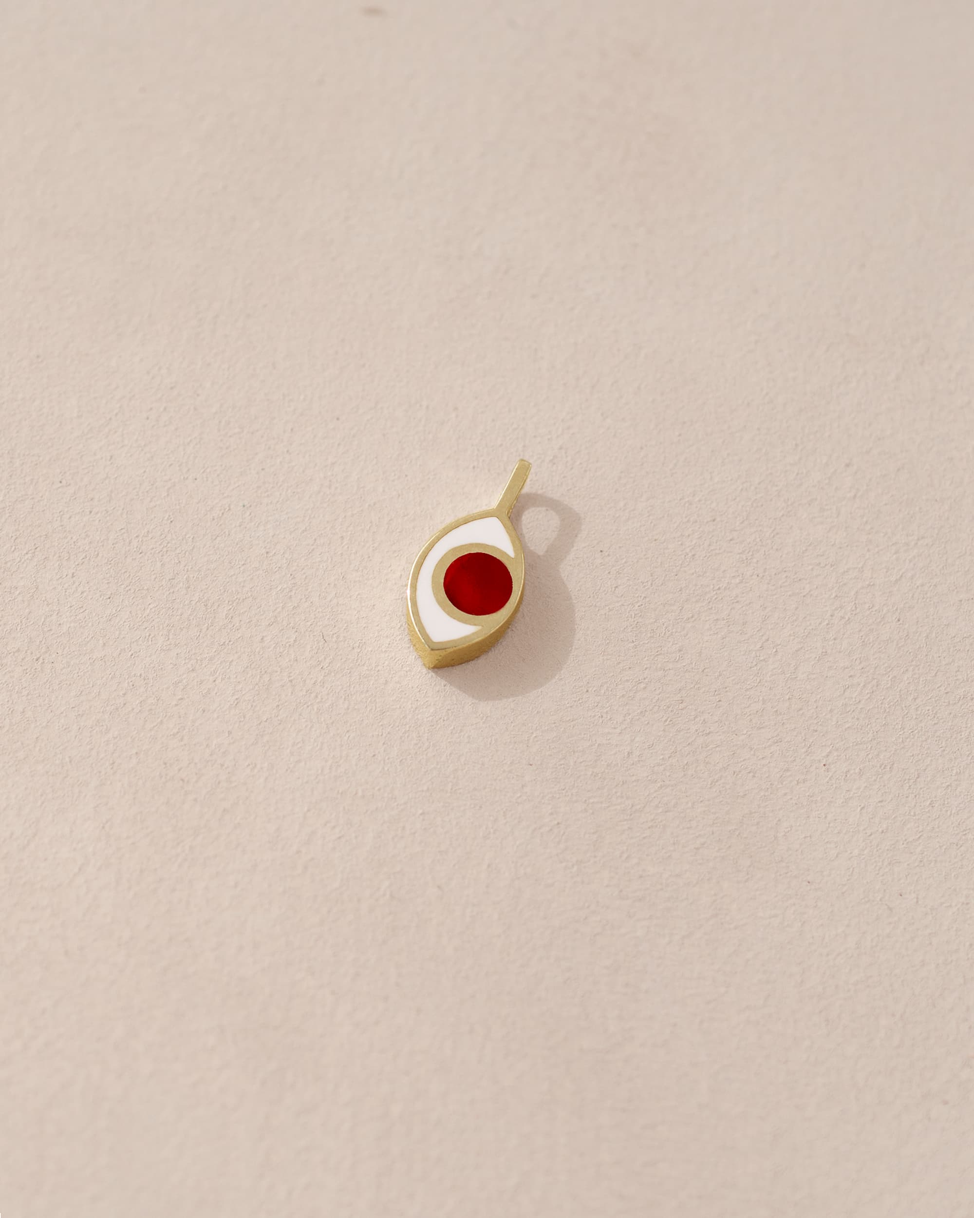Third Eye charm - Carnelian - 14K Yellow Gold