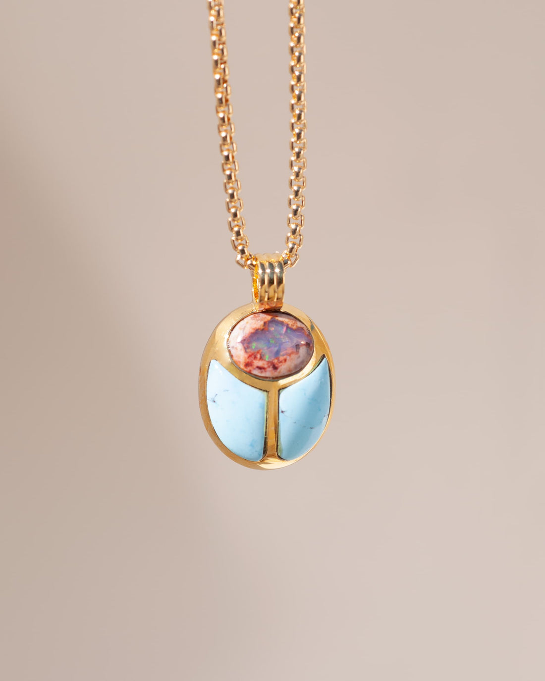 vermeil scarab pendant
