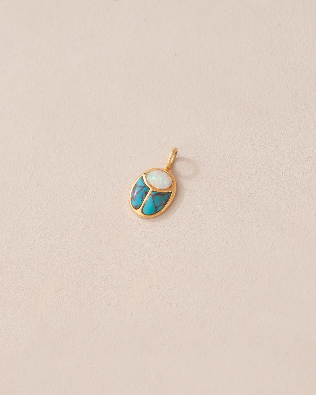 SunRa Charm - Jelly Opal and Turquoise - Vermeil