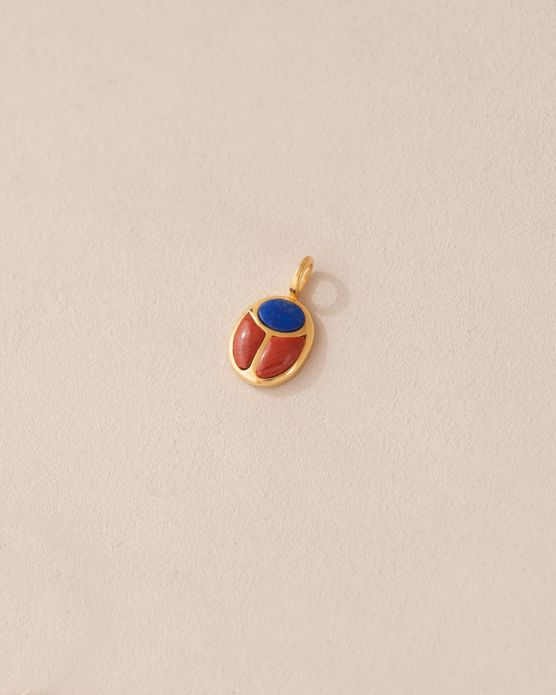 SunRa Charm - Lapis Lazuli and Red Jasper - Vermeil