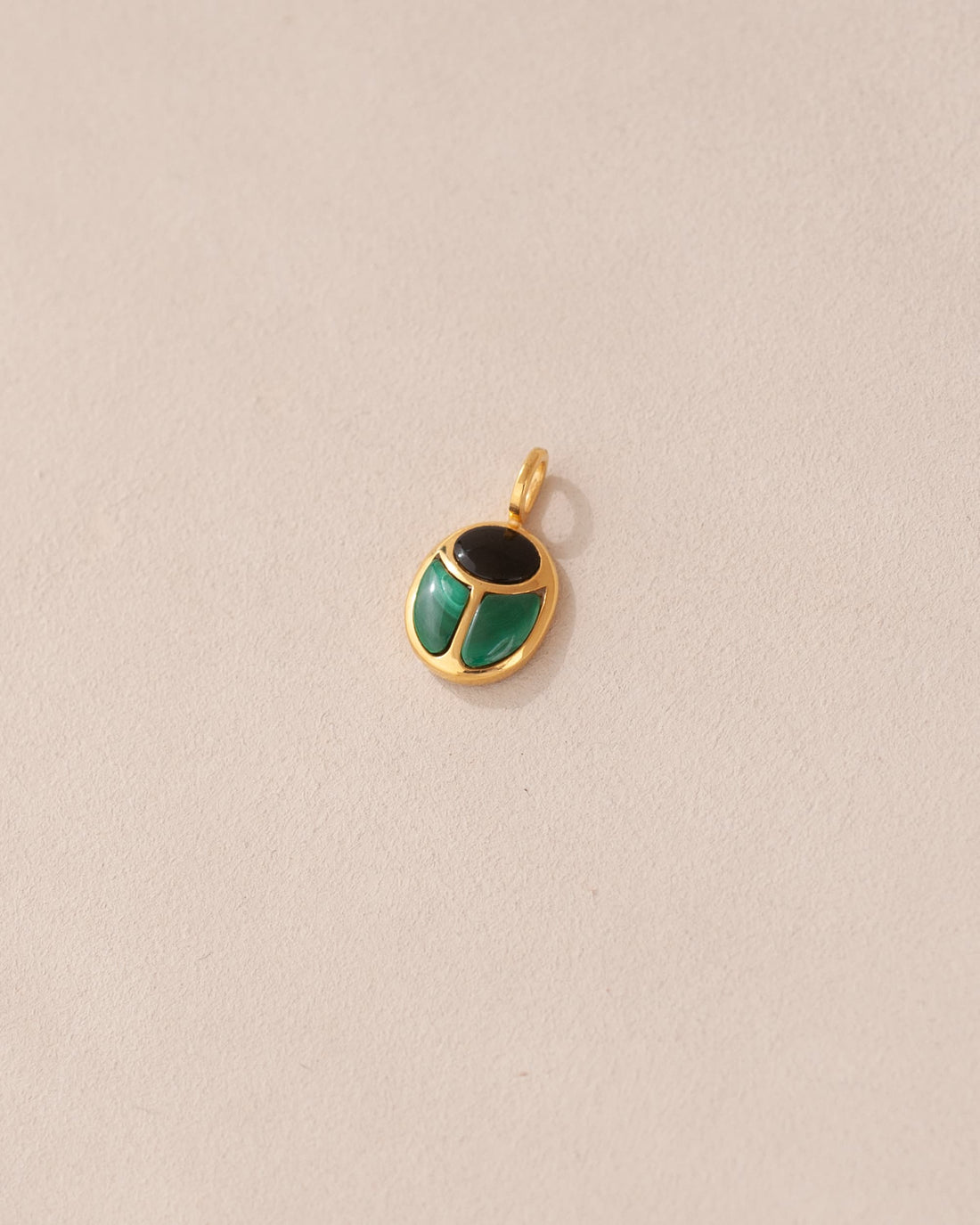 SunRa Charm - Onyx and Malachite - 14K Yellow Gold