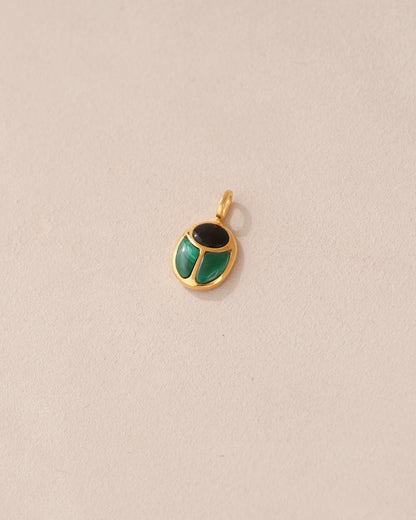 SunRa Charm - Onyx and Malachite - 14K Yellow Gold