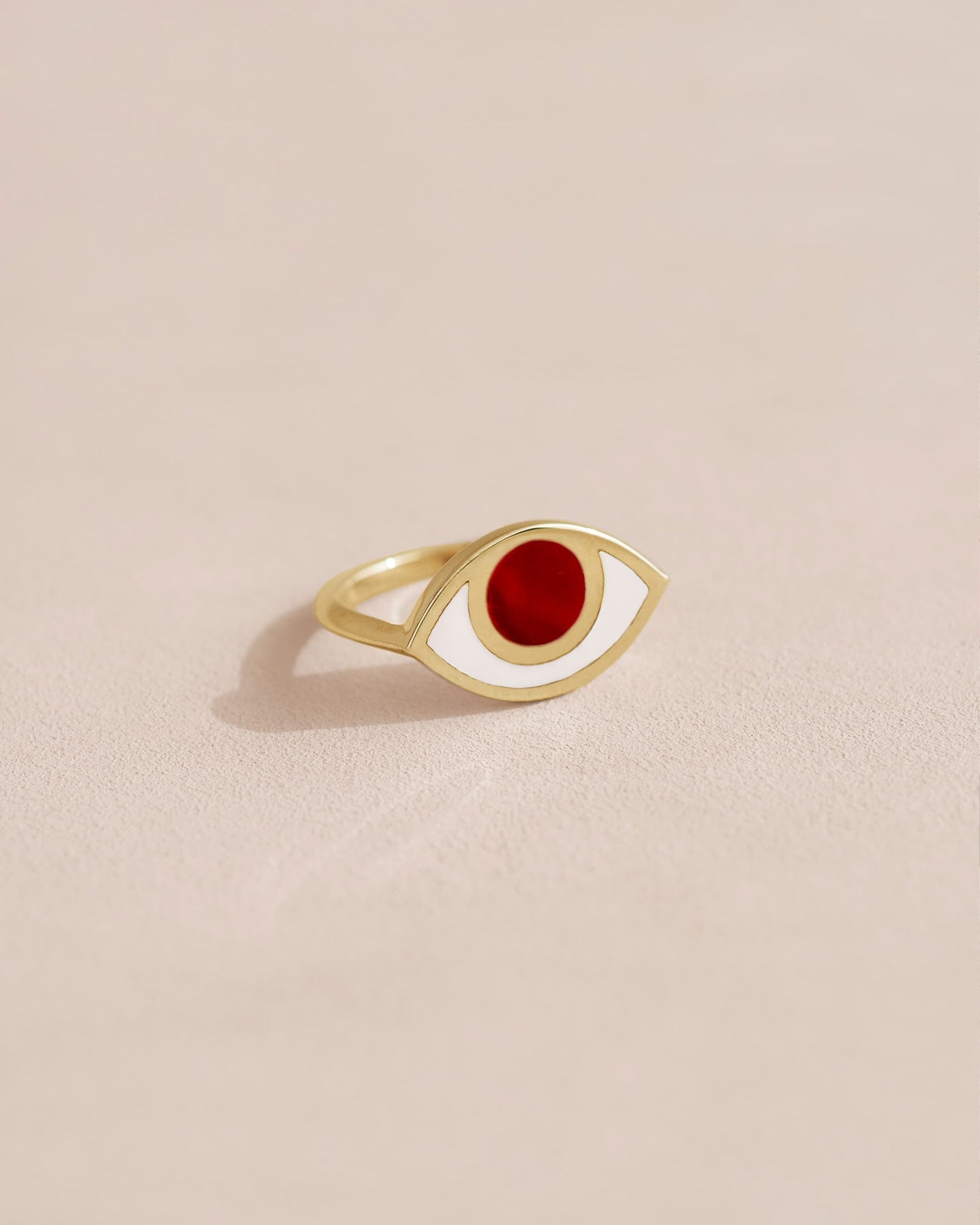 Anillo Third Eye - Porcelana - Oro amarillo de 14 quilates