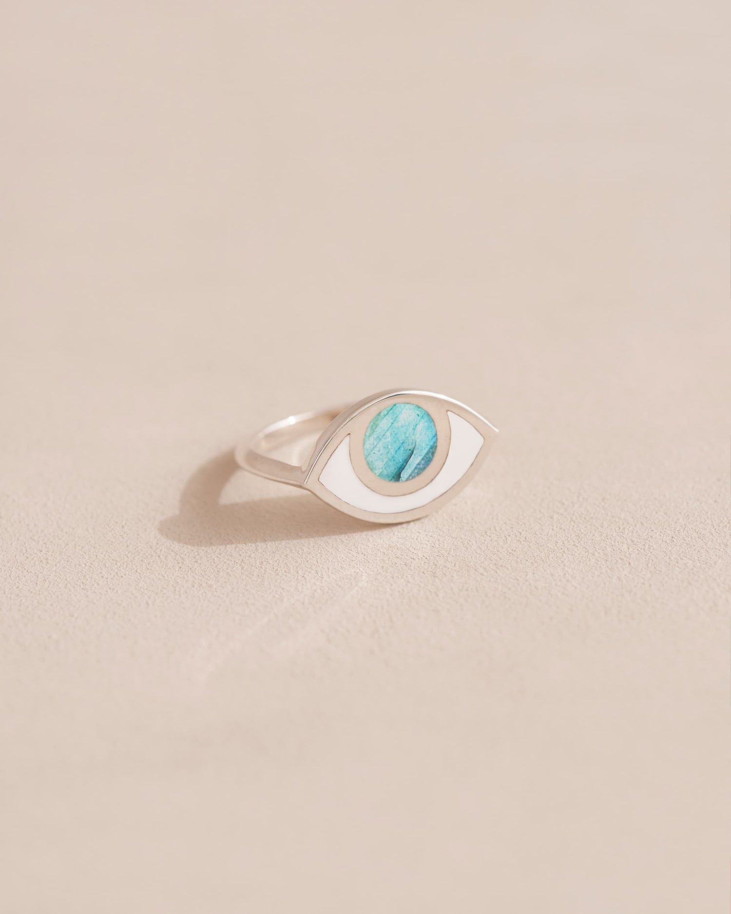 Anillo Third Eye - Porcelana - Oro amarillo de 14 quilates