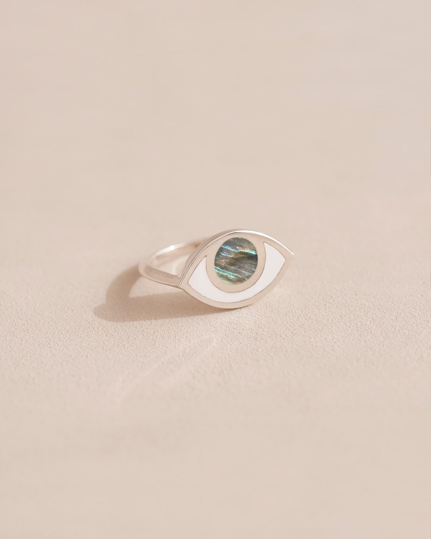 Anillo Third Eye - Porcelana - Oro amarillo de 14 quilates