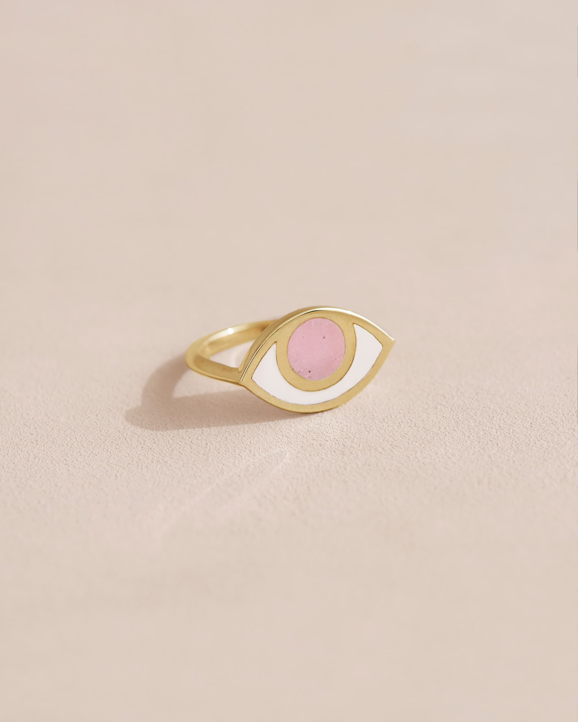 Anillo Third Eye - Porcelana - Oro amarillo de 14 quilates