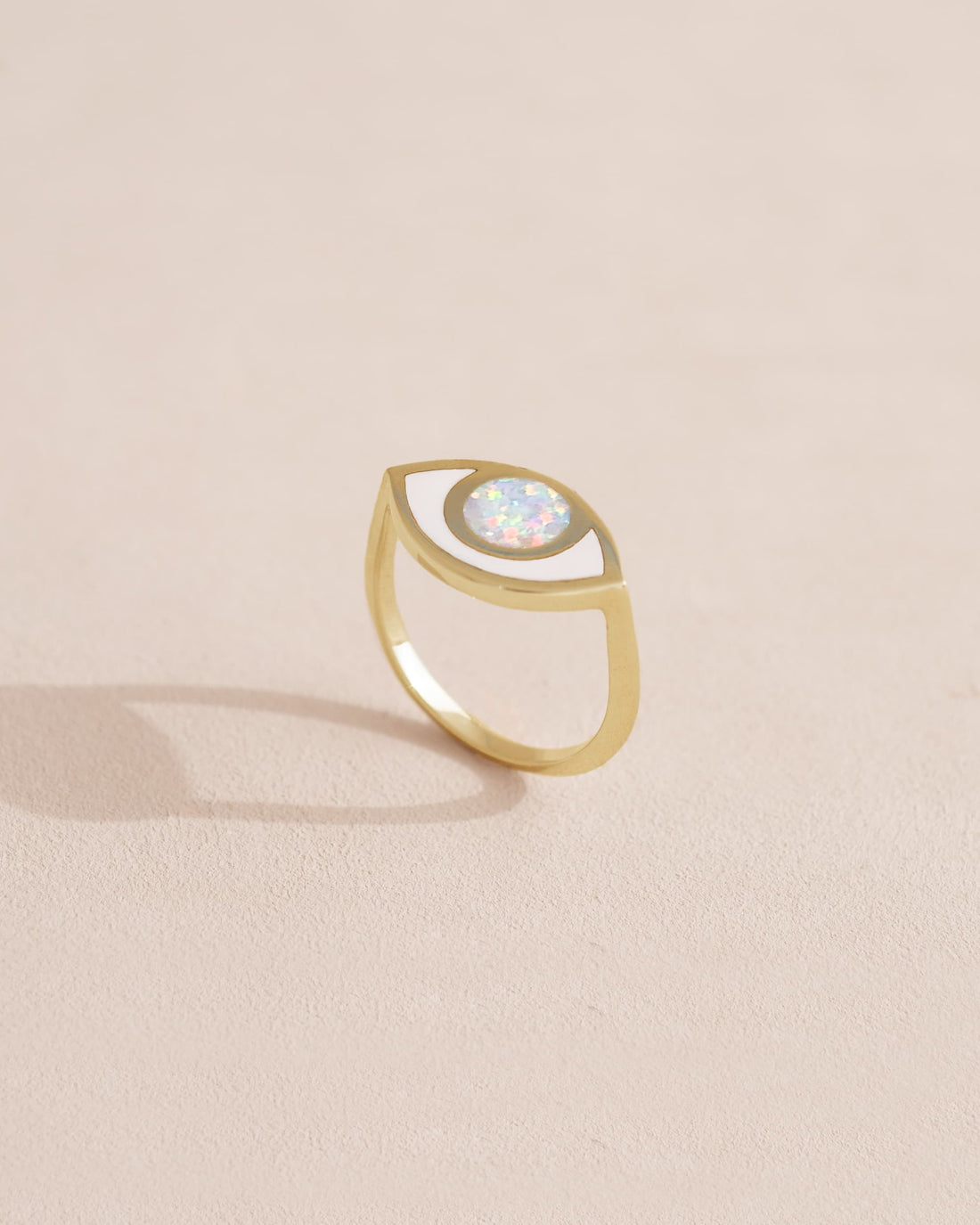 Third Eye ring - Jelly Opal - 14K Yellow Gold