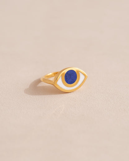 Third Eye ring - Lapis Lazuli - Vermeil