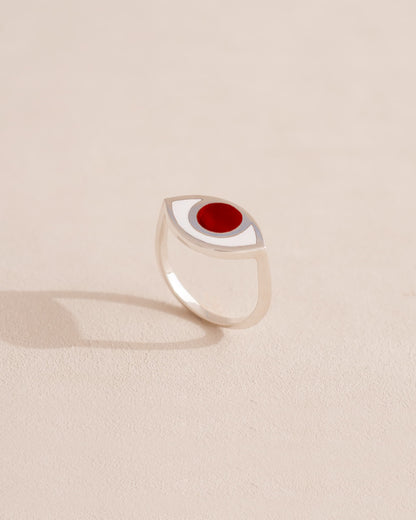 Third Eye ring - Carnelian - Silver