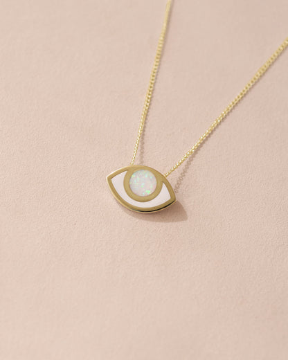 Third Eye pendant - Jelly Opal - 14K Yellow Gold