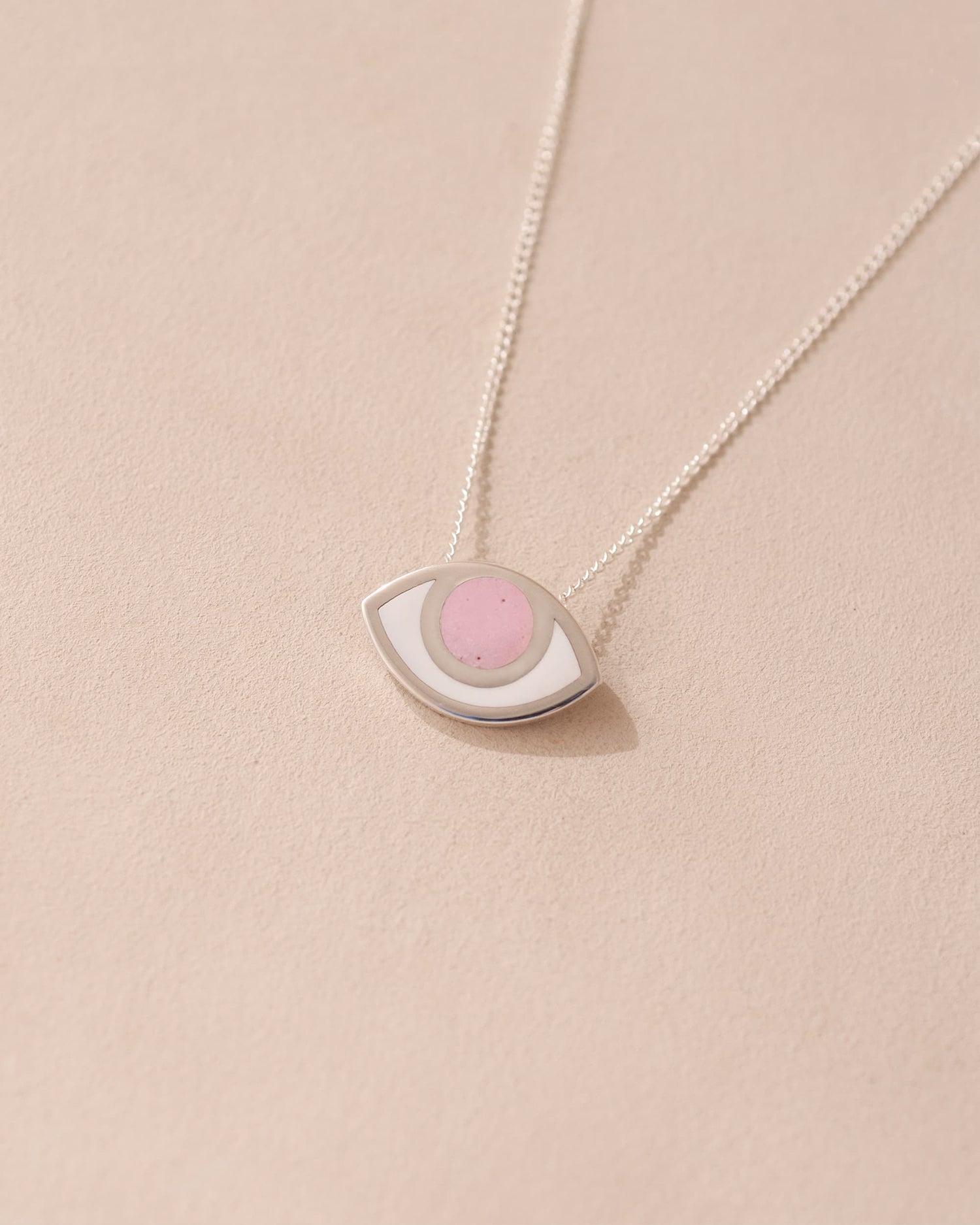 Third Eye pendant - Pink Opal - Silver