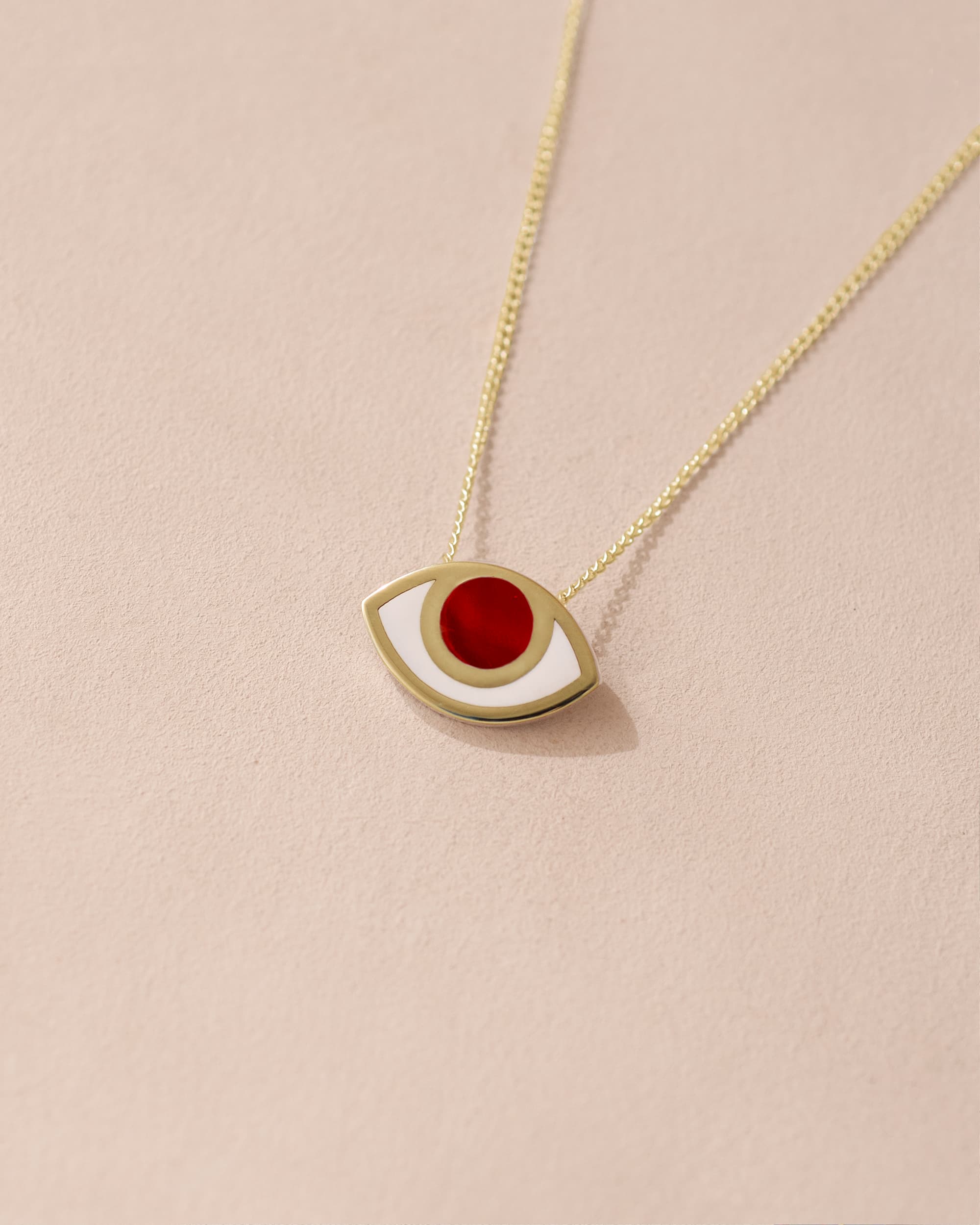 Third Eye pendant - Carnelian - 14K Yellow Gold