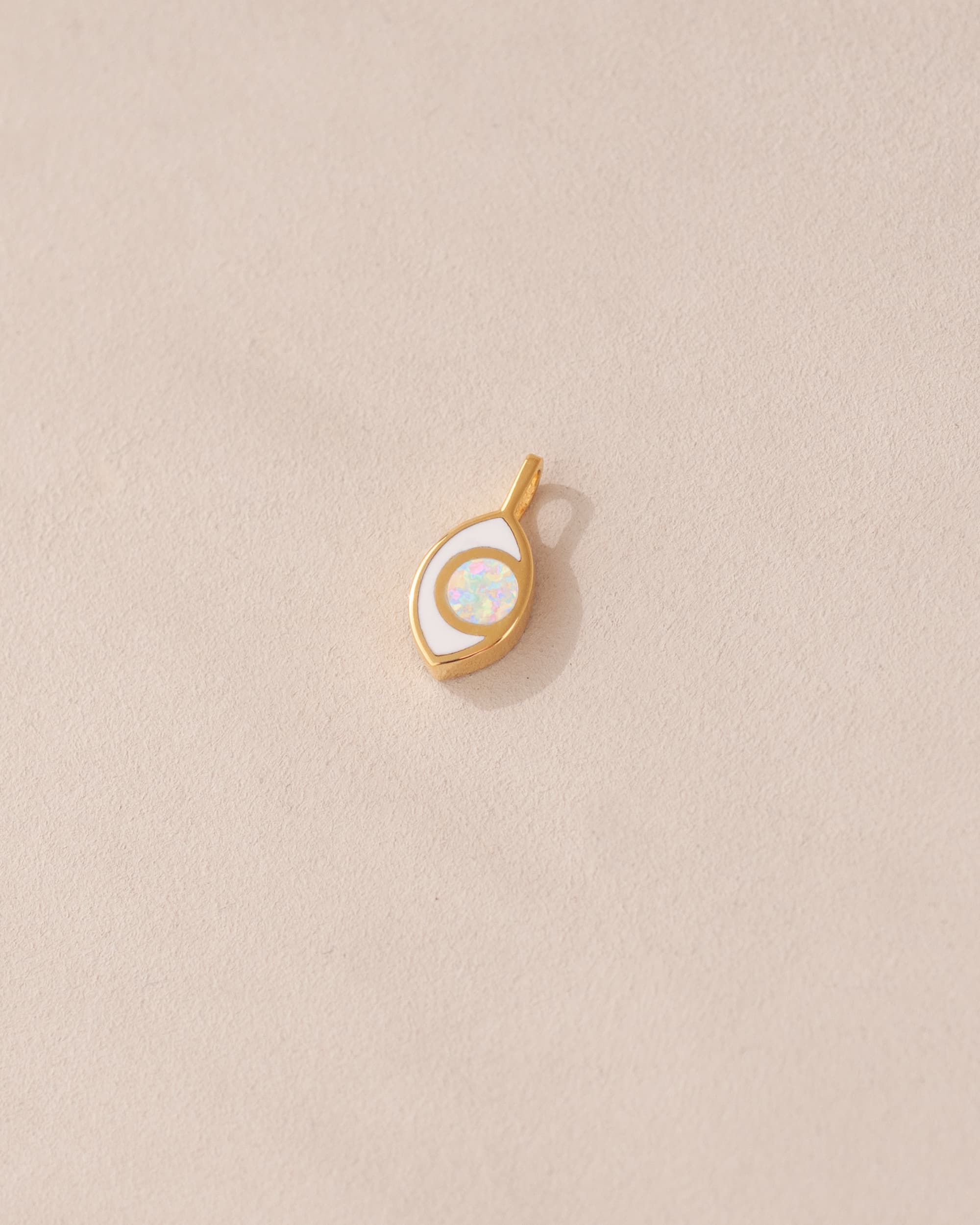 Third Eye charm - Jelly Opal - 14K Yellow Gold