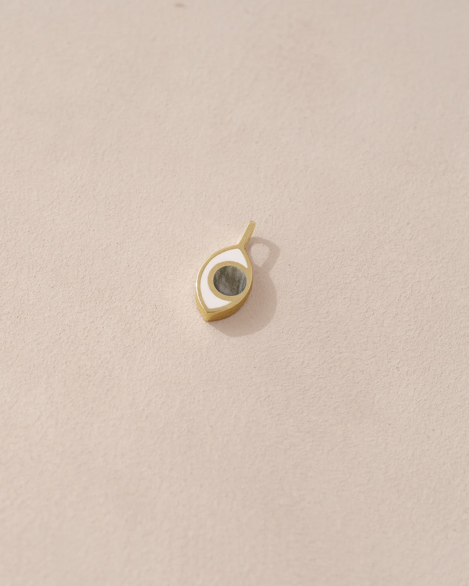 Third Eye charm - Labradorite - 14K Yellow Gold