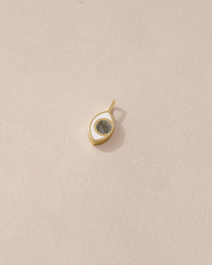 Third Eye charm - Labradorite - 14K Yellow Gold