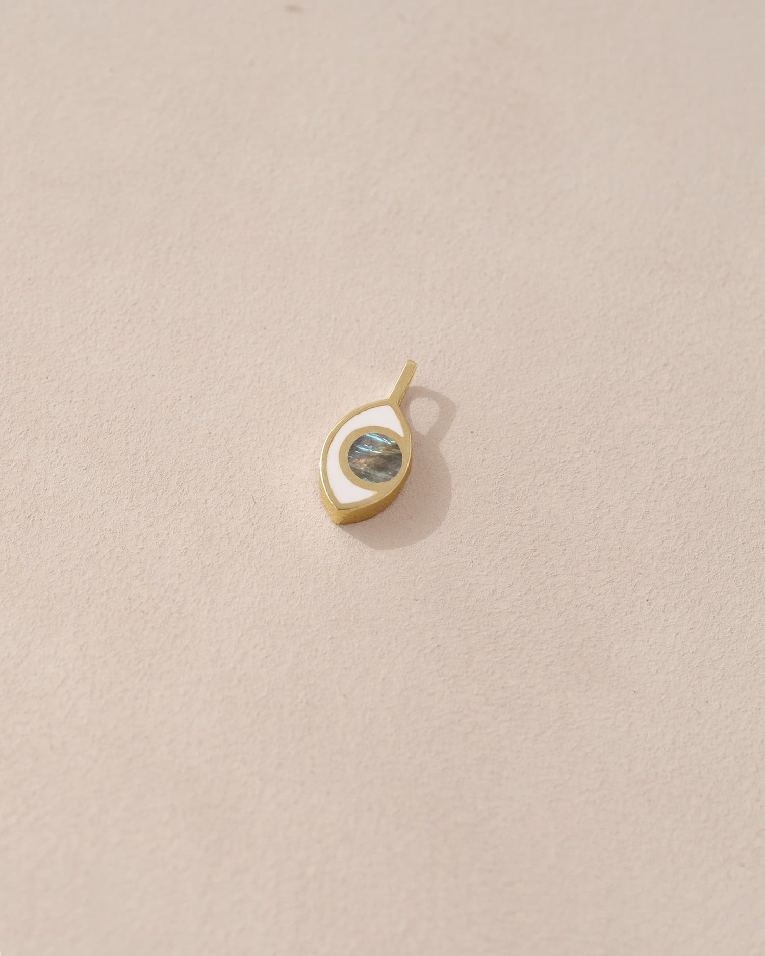 Third Eye charm - Labradorite - 14K Yellow Gold