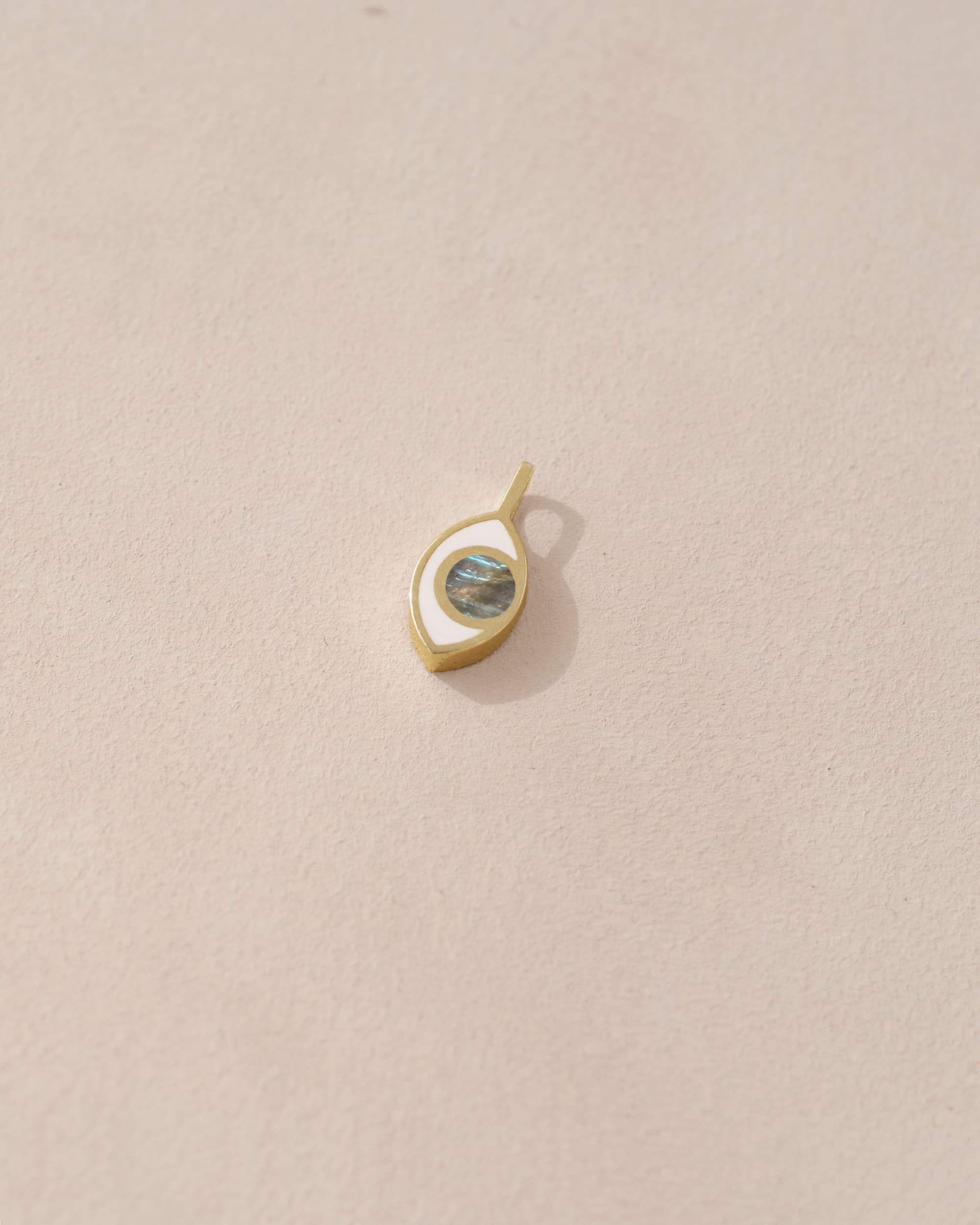 Third Eye charm - Labradorite - 14K Yellow Gold