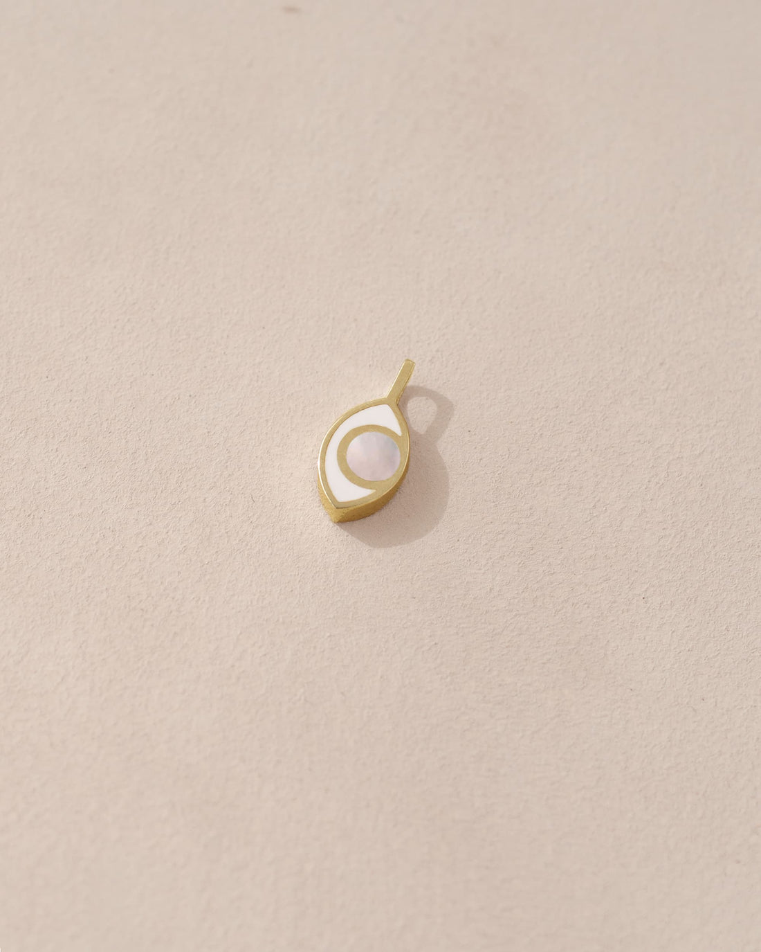 Third Eye charm - Mother of Pearl - 14K Yellow Gold