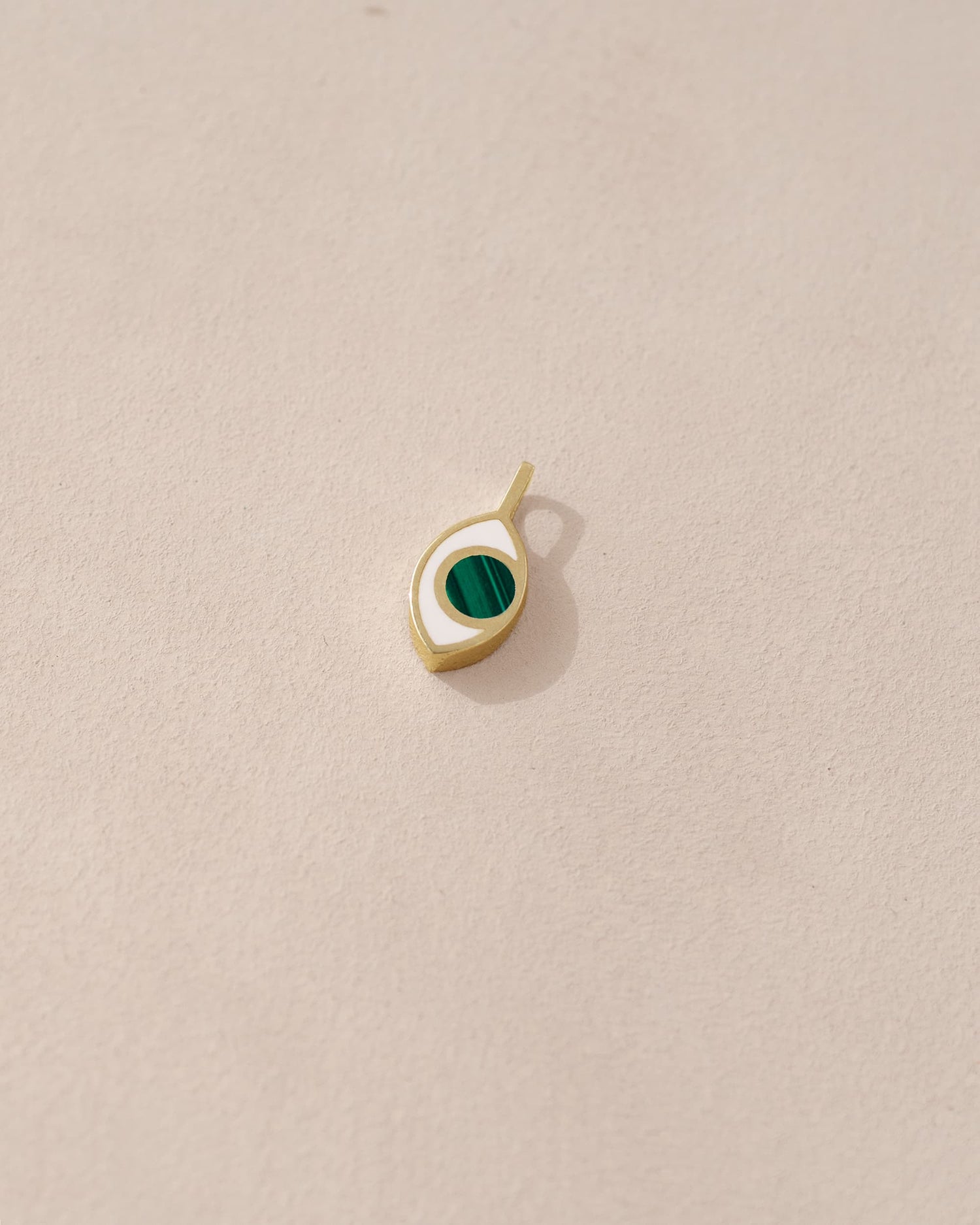 Third Eye charm - Malachite - 14K Yellow Gold