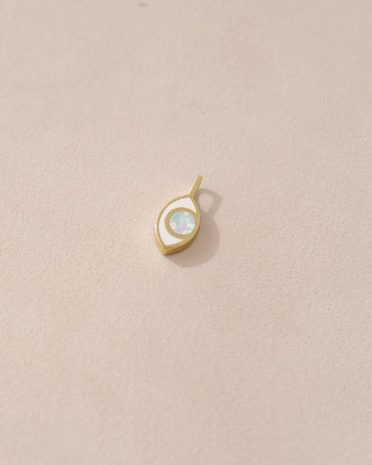 Third Eye charm - Jelly Opal - 14K Yellow Gold