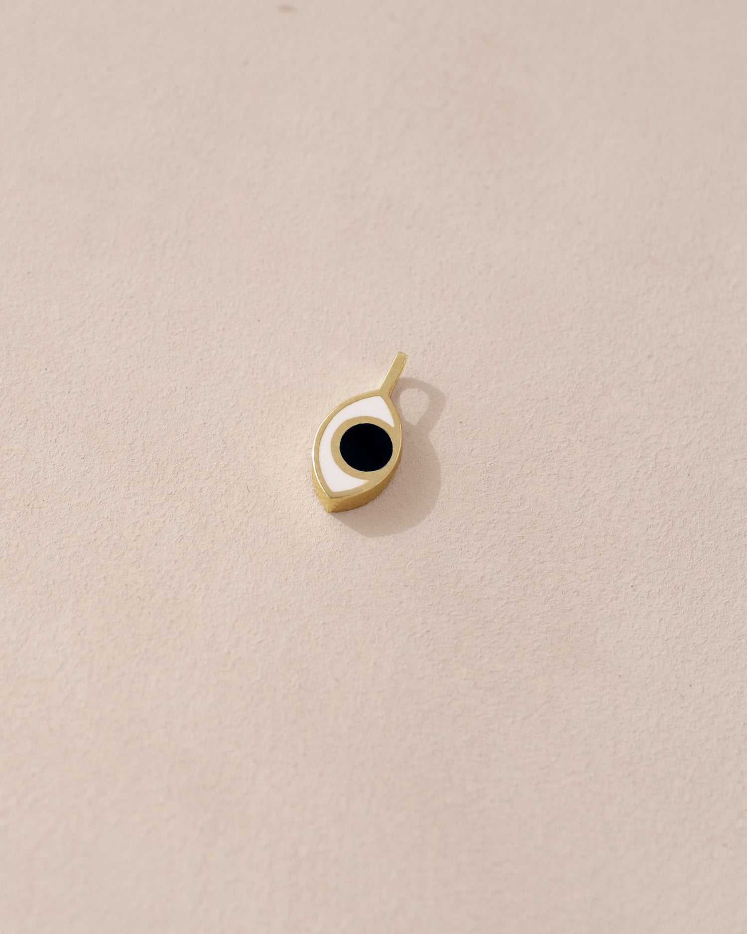 Third Eye charm - Onyx - 14K Yellow Gold