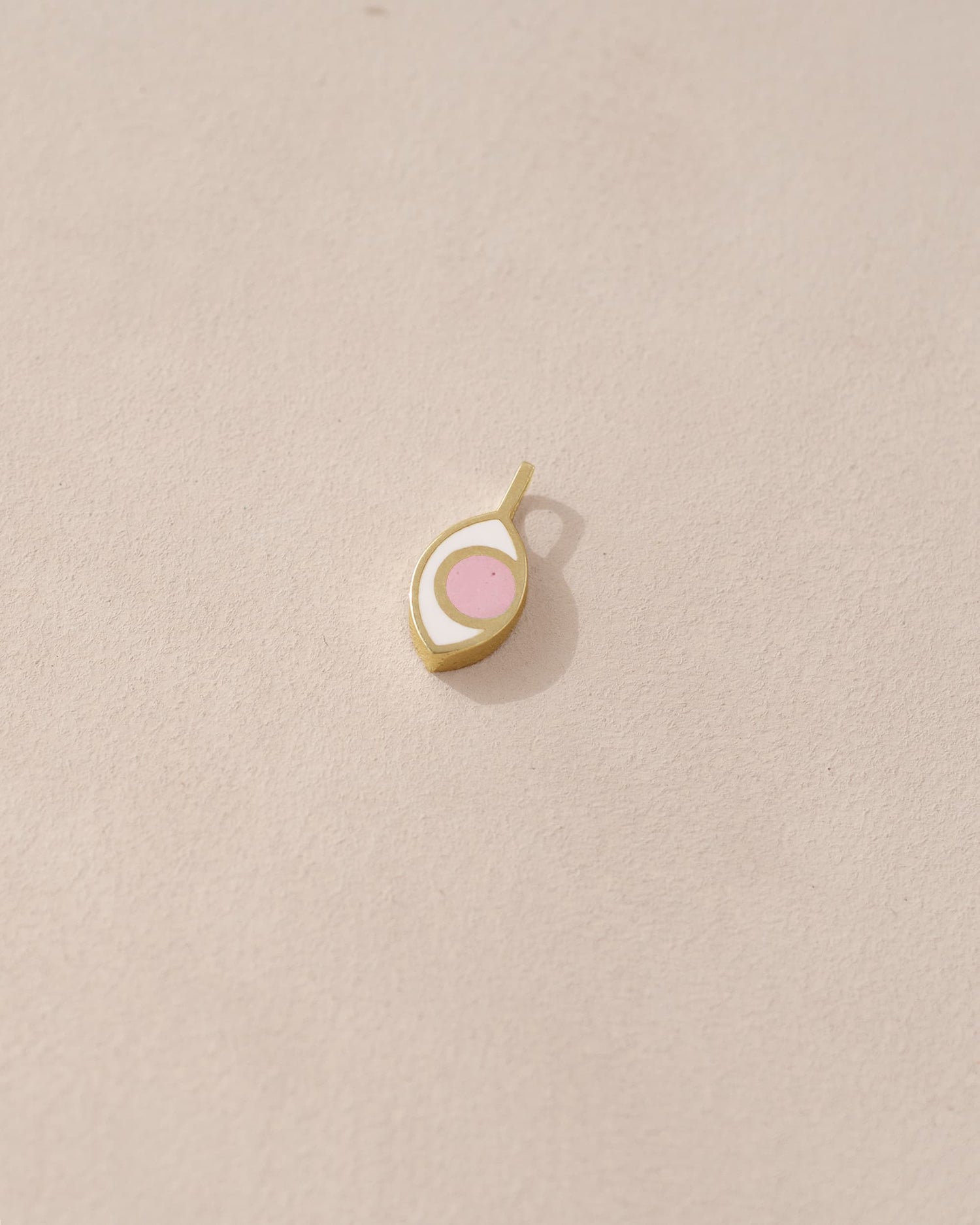 Third Eye charm - Pink Opal - 14K Yellow Gold