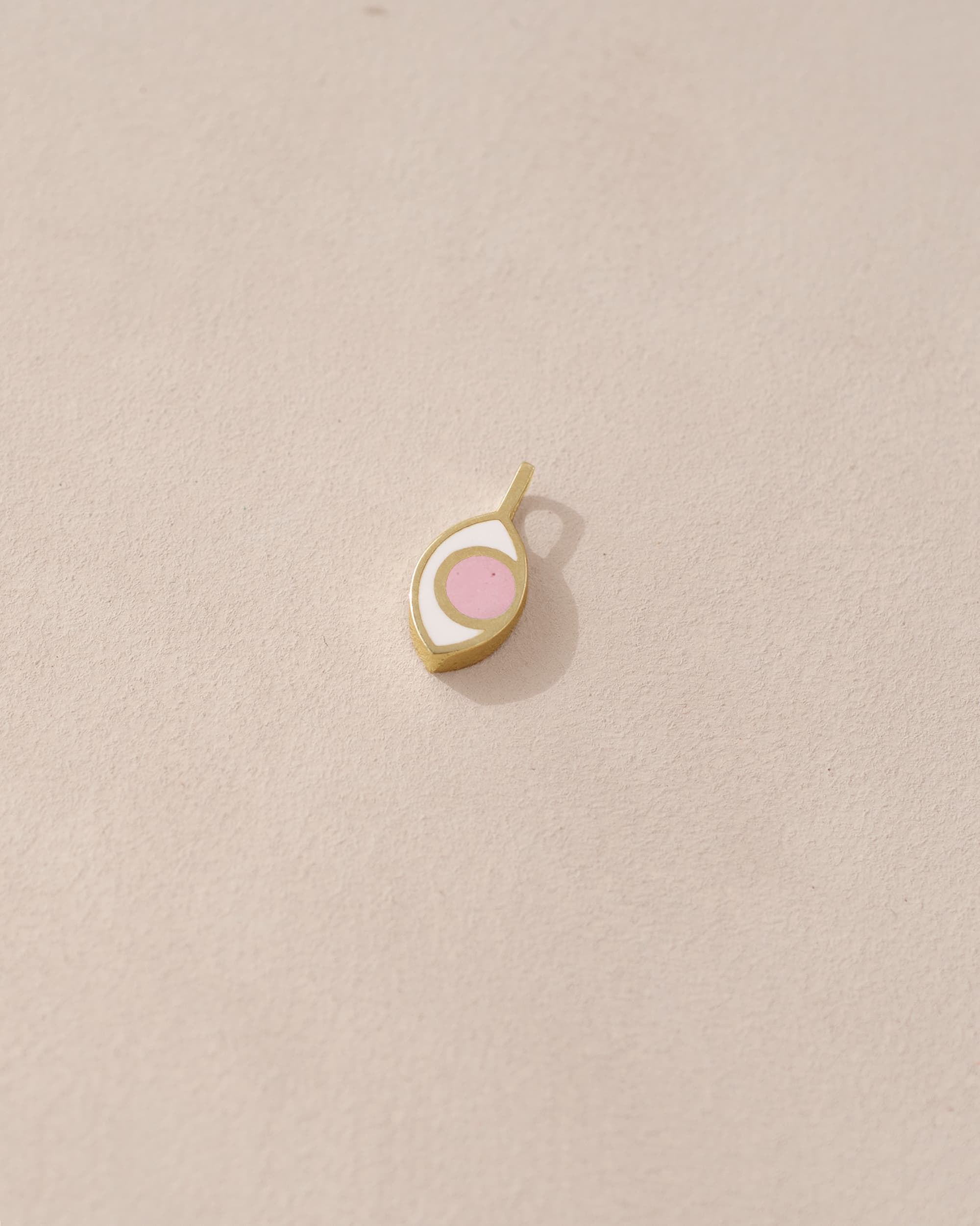 Third Eye charm - Pink Opal - 14K Yellow Gold