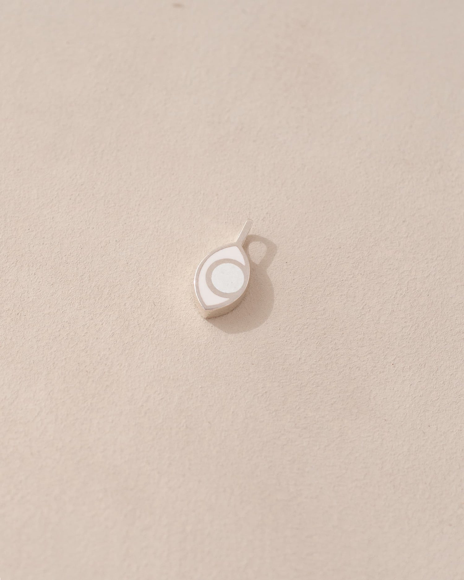 Third Eye charm - Porcelain - Silver