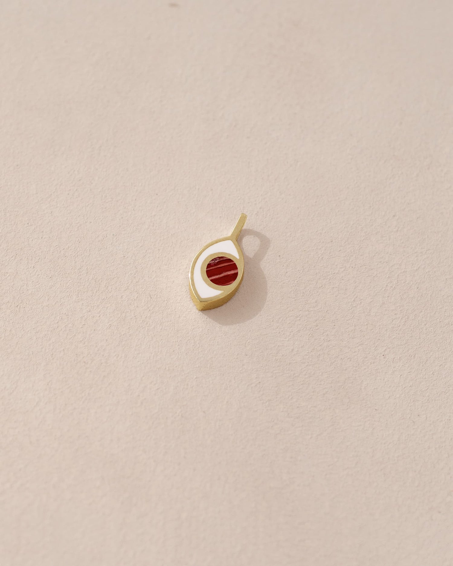 Third Eye charm - Snakeskin Jasper - 14K Yellow Gold