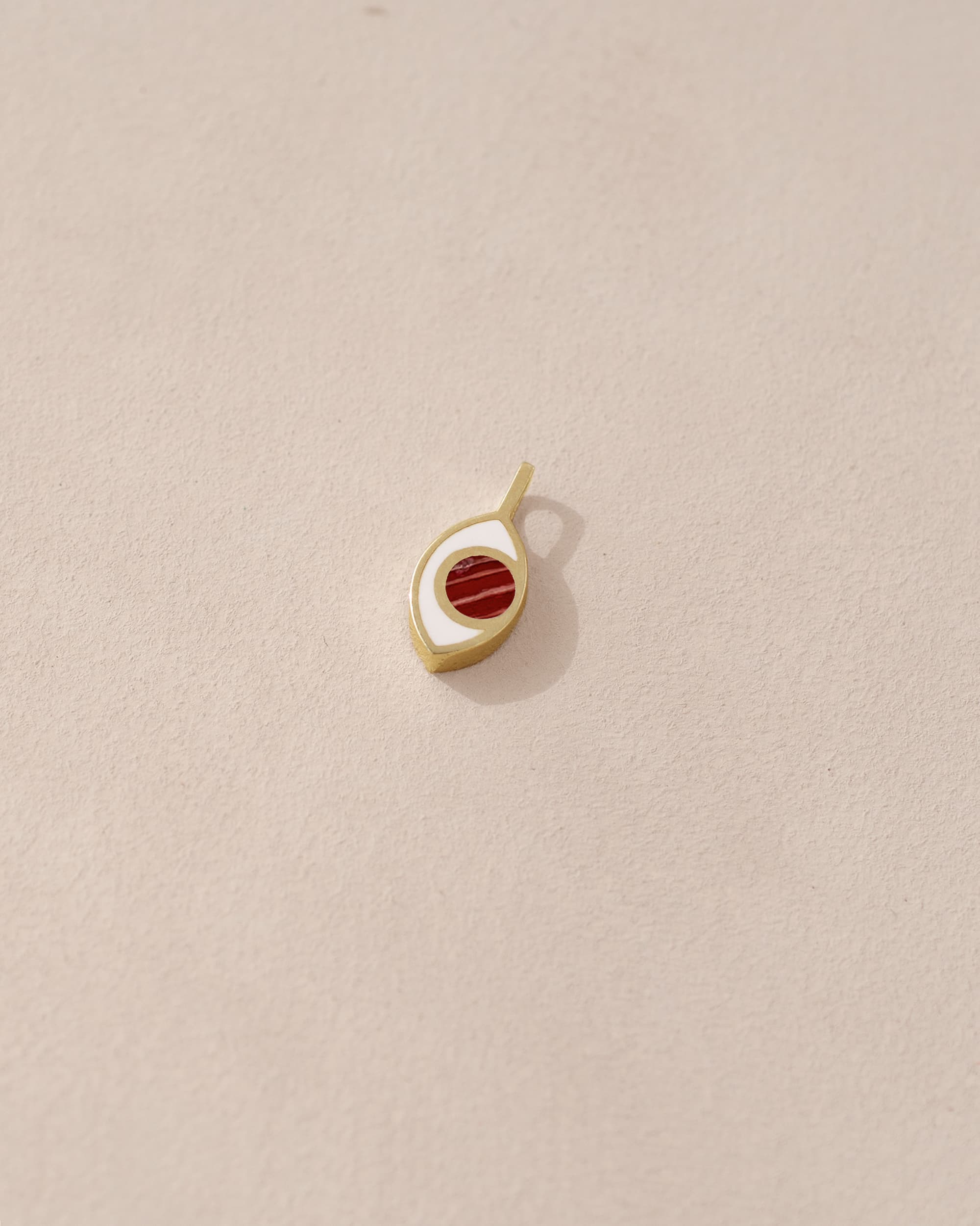 Third Eye charm - Snakeskin Jasper - 14K Yellow Gold