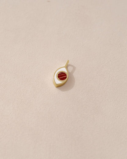 Dije de tercer ojo - Cornalina - Oro amarillo de 14 quilates