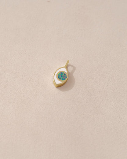 Third Eye charm - Starry Opal - 14K Yellow Gold