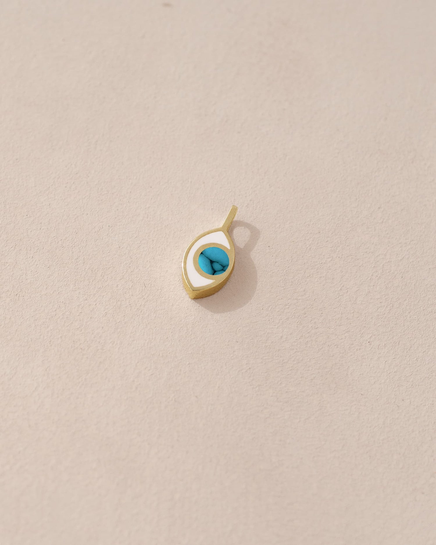 Third Eye charm - Turquoise - 14K Yellow Gold