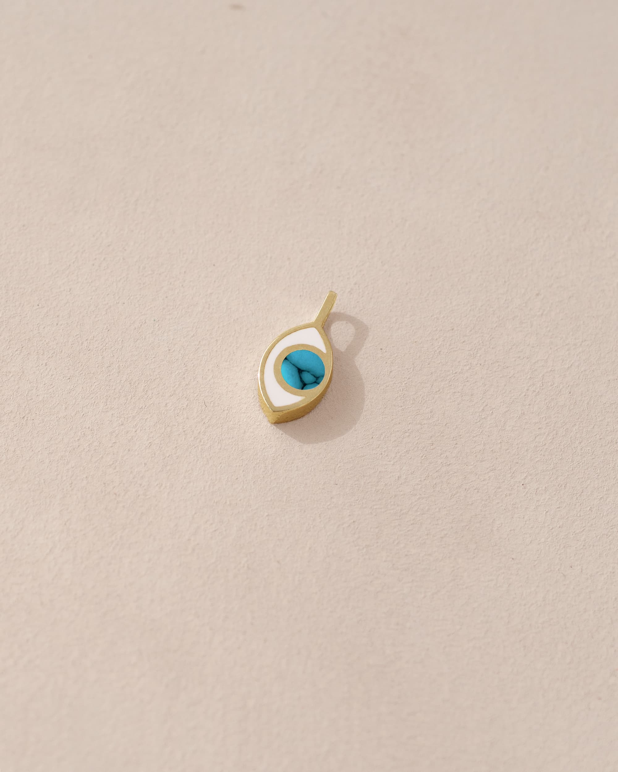 Third Eye charm - Turquoise - 14K Yellow Gold