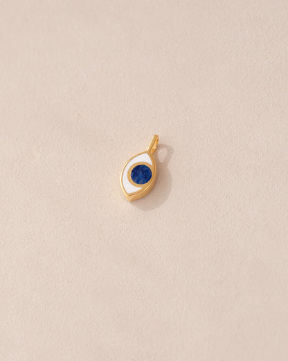 Third Eye charm - Lapis Lazuli - 14K Yellow Gold