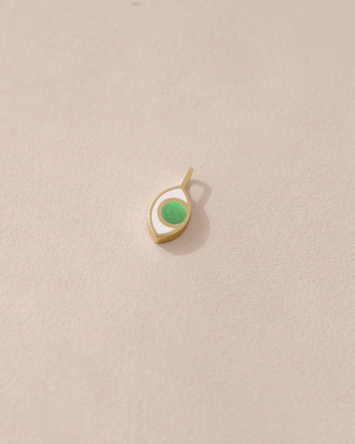 Third Eye charm - Variscite - 14K Yellow Gold
