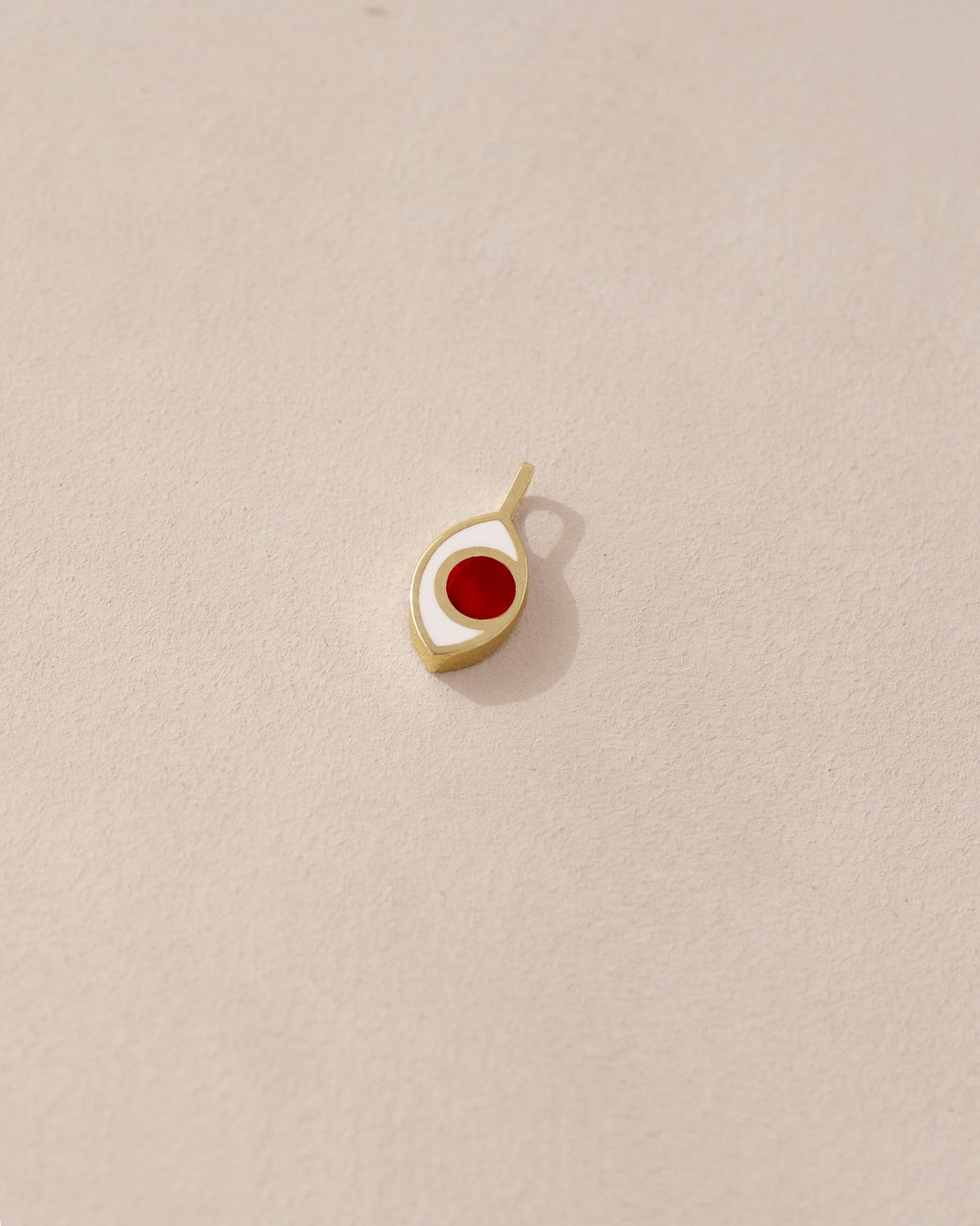 Third Eye charm - Carnelian - 14K Yellow Gold
